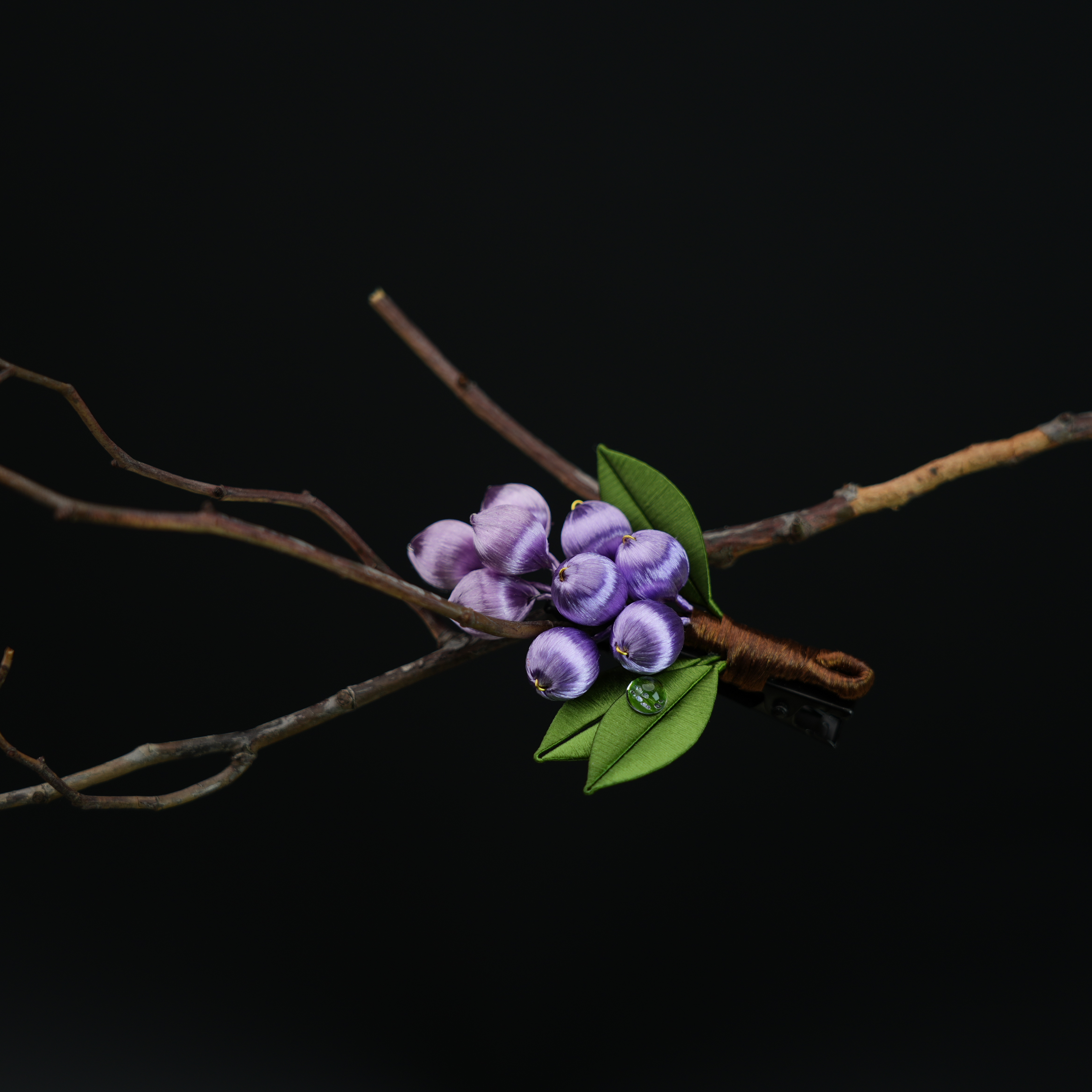 【葡步高升】非遗缠花葡萄发夹（使用后不可退）复古百搭气质时尚