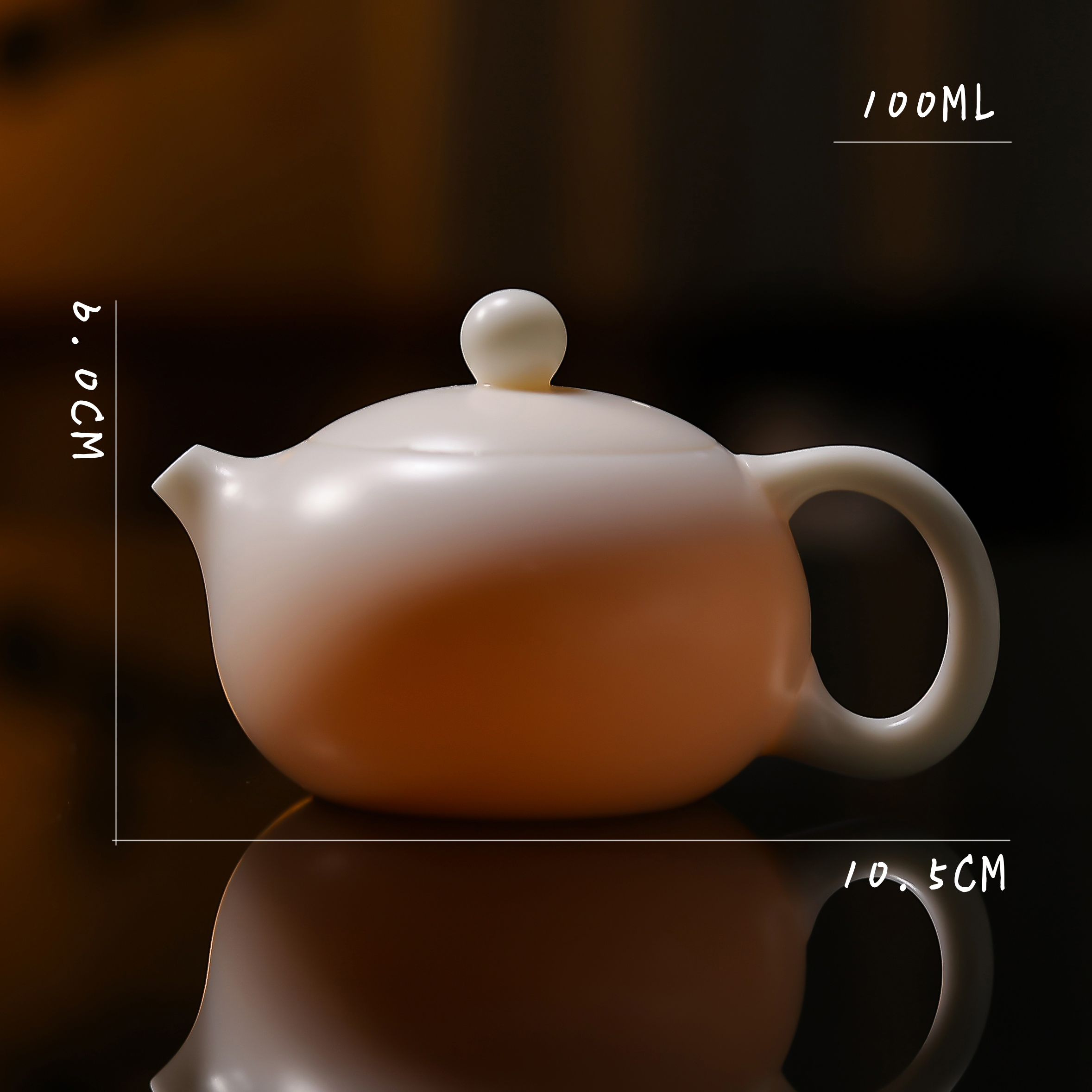 涂建水系列/羊脂玉瓷/高档西施壶家用茶具/100ML泡茶壶陶瓷白瓷