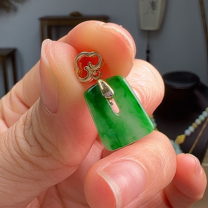 翡翠颈饰银S925镶嵌吊坠58