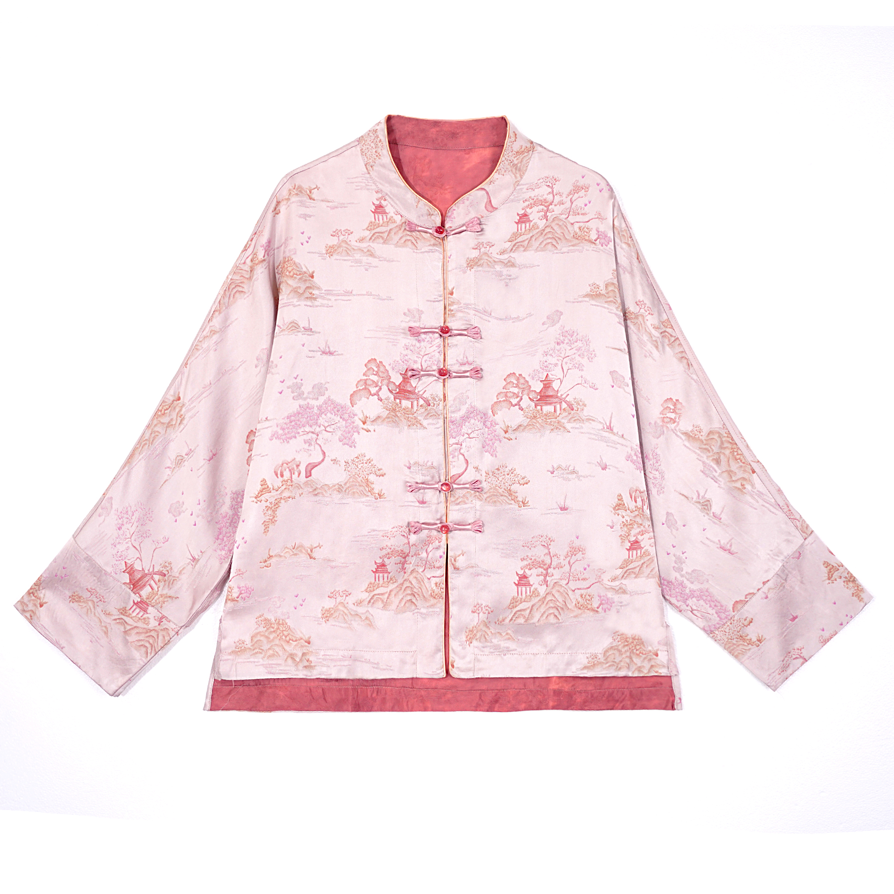 （兰亭序）2025年早春新款立领国风盘扣外套百搭提花外套FB2501275