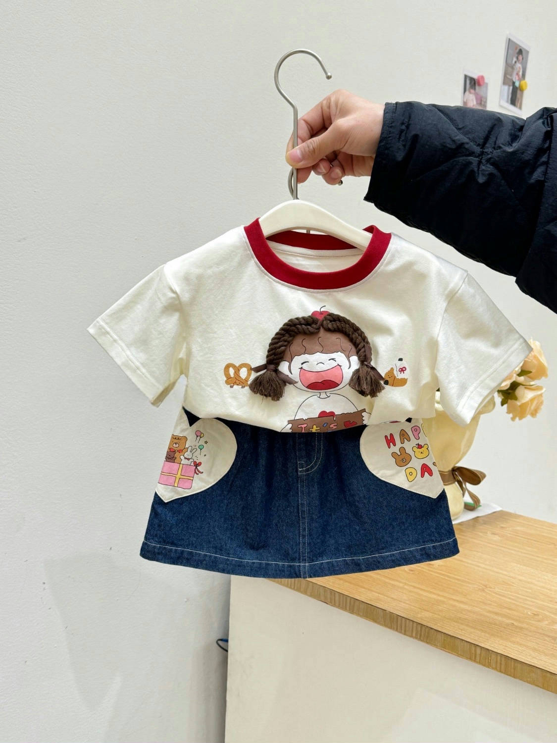 【实体童装品牌】ym&kids 8310夏季新品女童短袖T恤无感印花棉体恤