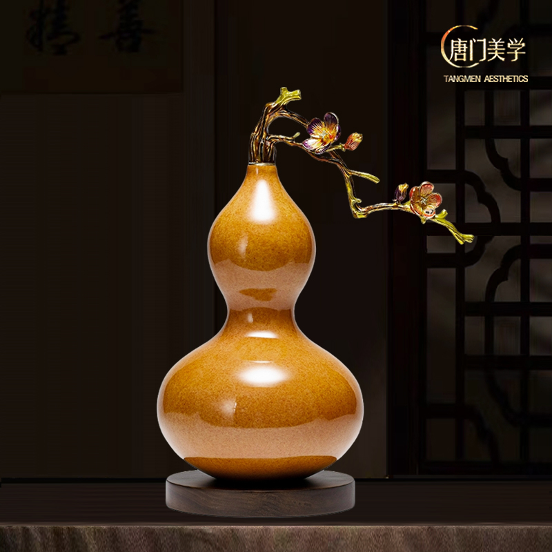 《葫芦如意》全铜葫芦摆件招财酒柜装饰品玄关客厅乔迁之喜新居摆件