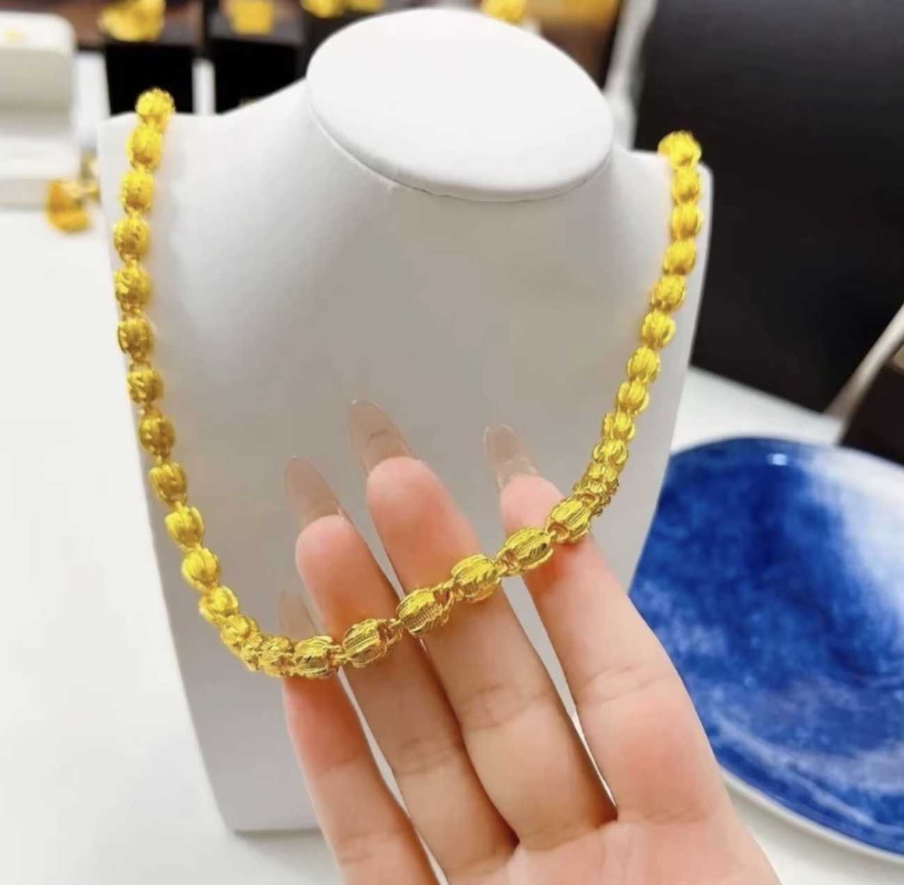 合金项链 核桃项链 时尚轻奢 