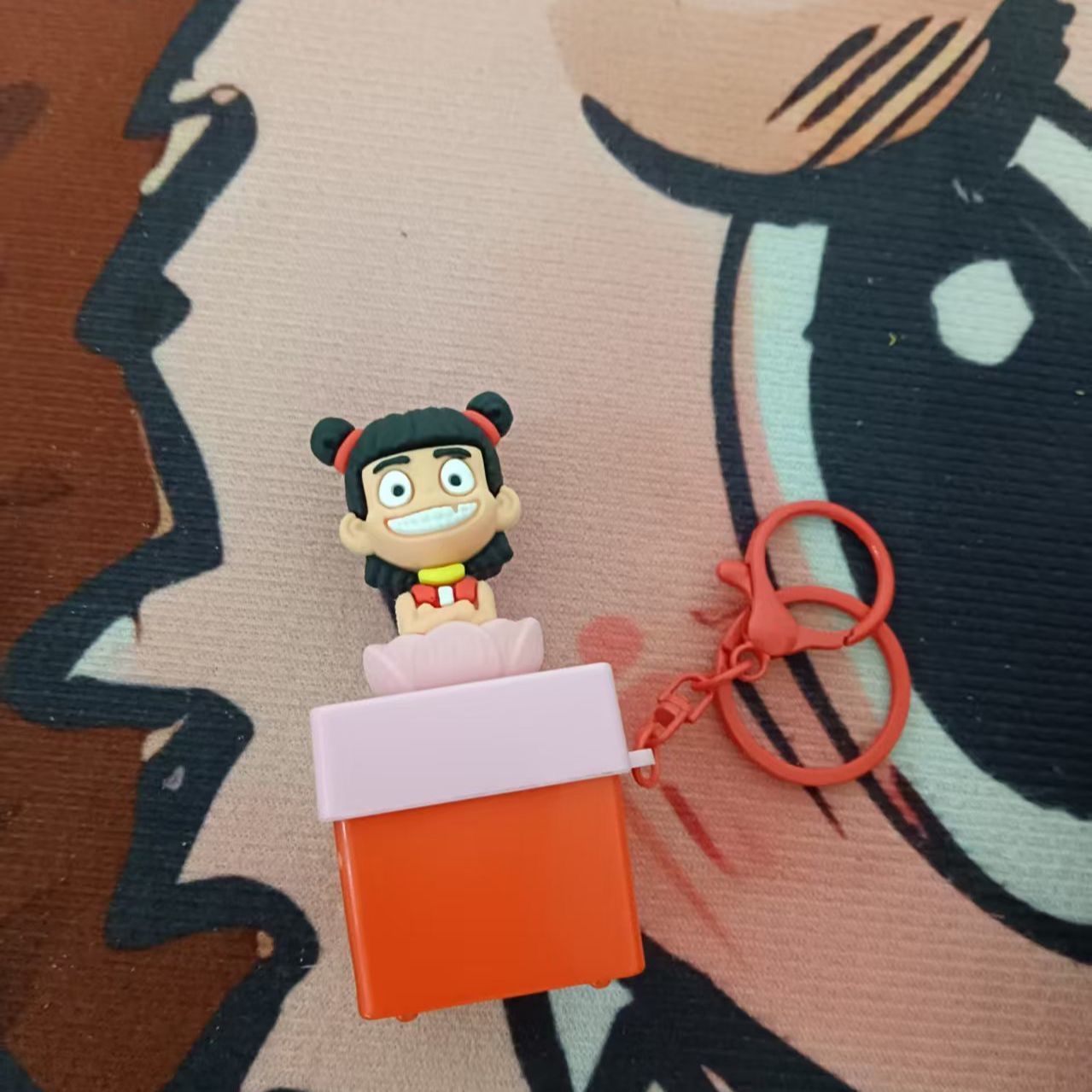 语音唱歌rap娜吒解压玩具按键发光发声钥匙扣 可爱小礼物创意玩偶