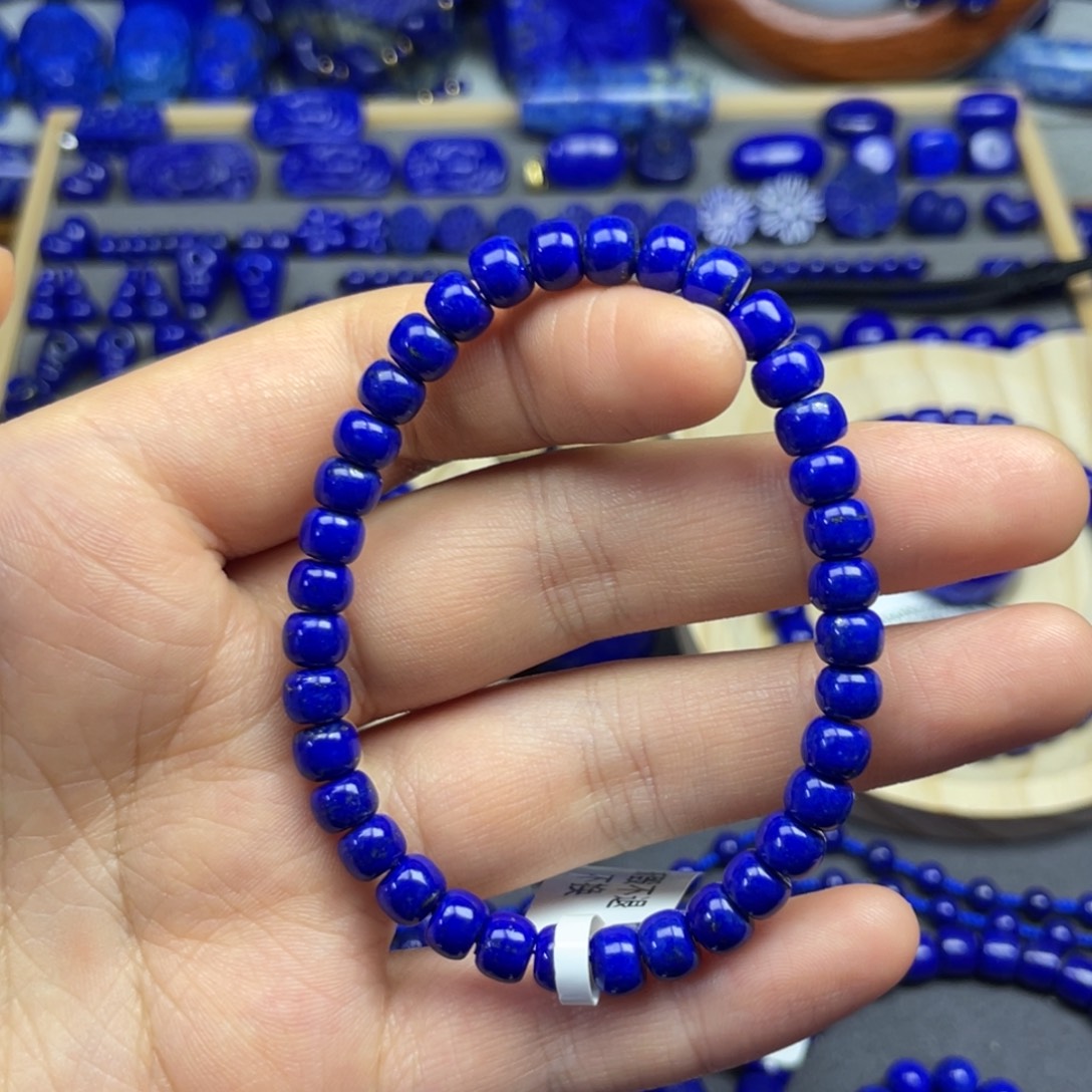 青金石未镶嵌老型手串6+