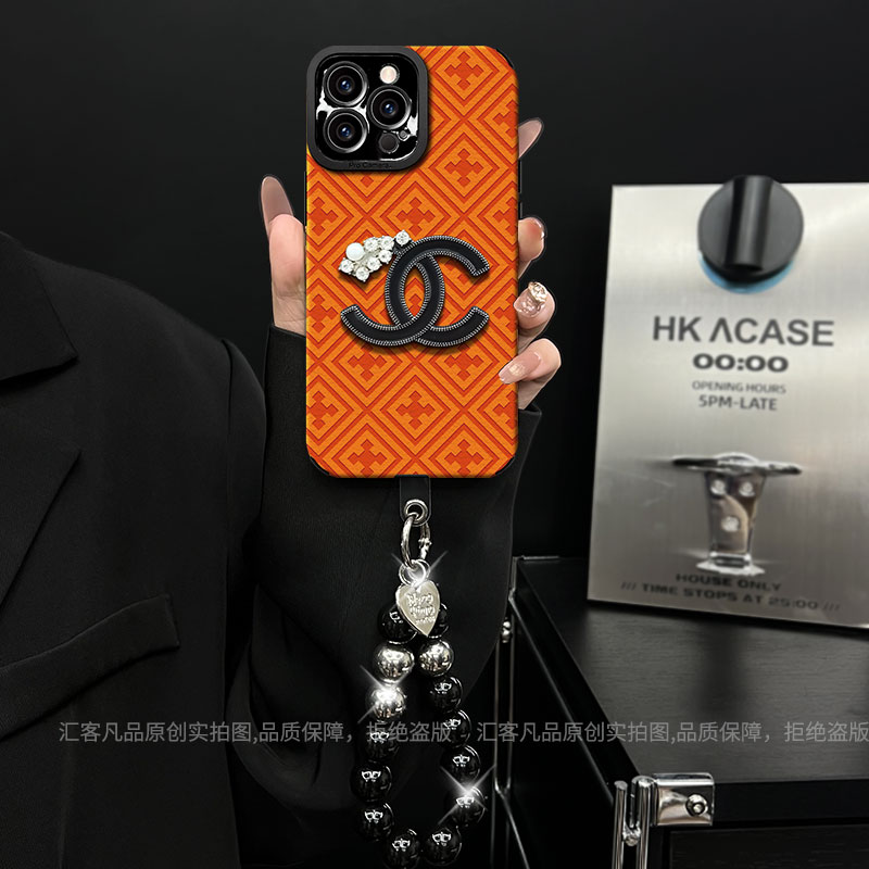 适用【苹果/oppo/华为/vivo/小米】瞳眼橙色菱格轻奢潮牌防摔手机壳