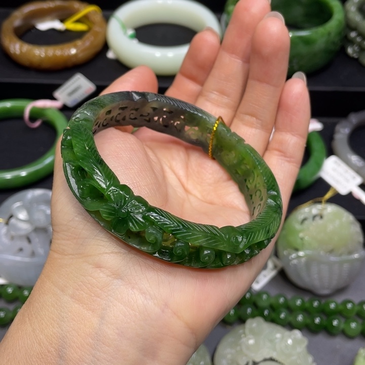 和田玉手镯61+圈口 编号16未镶嵌