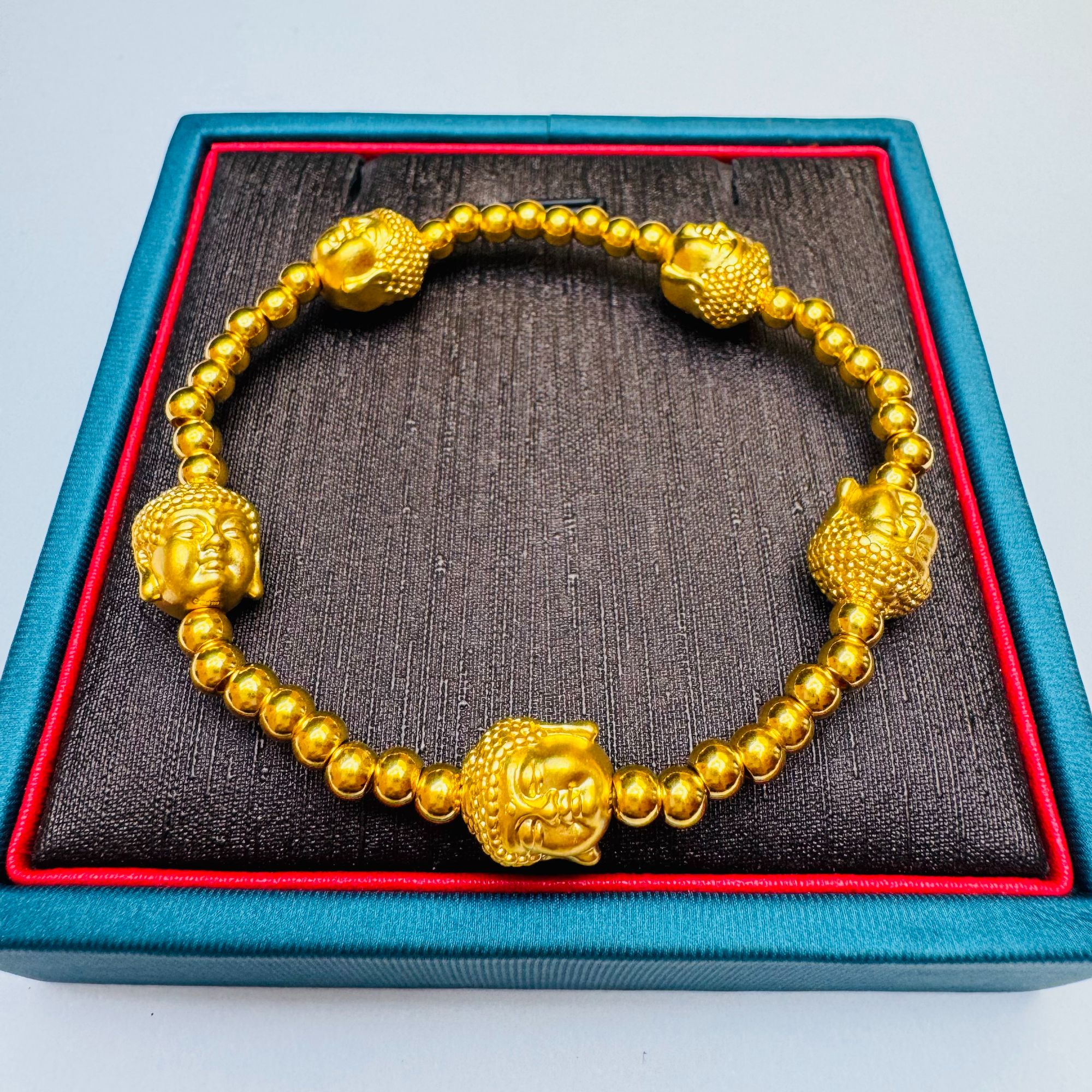 59#足金999 双面佛头 金珠  (卡4金珠40个）