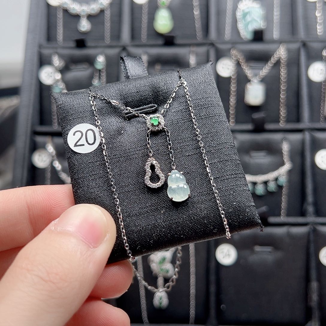 翡翠手链银S925镶嵌天然翡翠