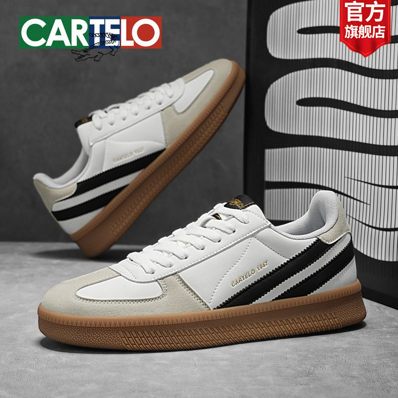 卡帝乐鳄鱼2025秋冬男鞋透气软底阿甘板鞋潮流运动复古休闲德训鞋