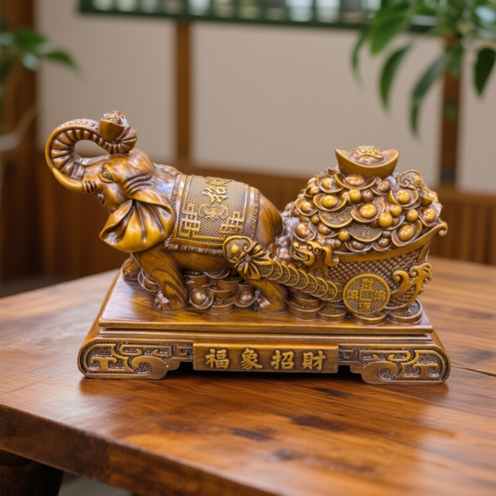 福象招财大象拉车家居办公室送人送礼高档摆件