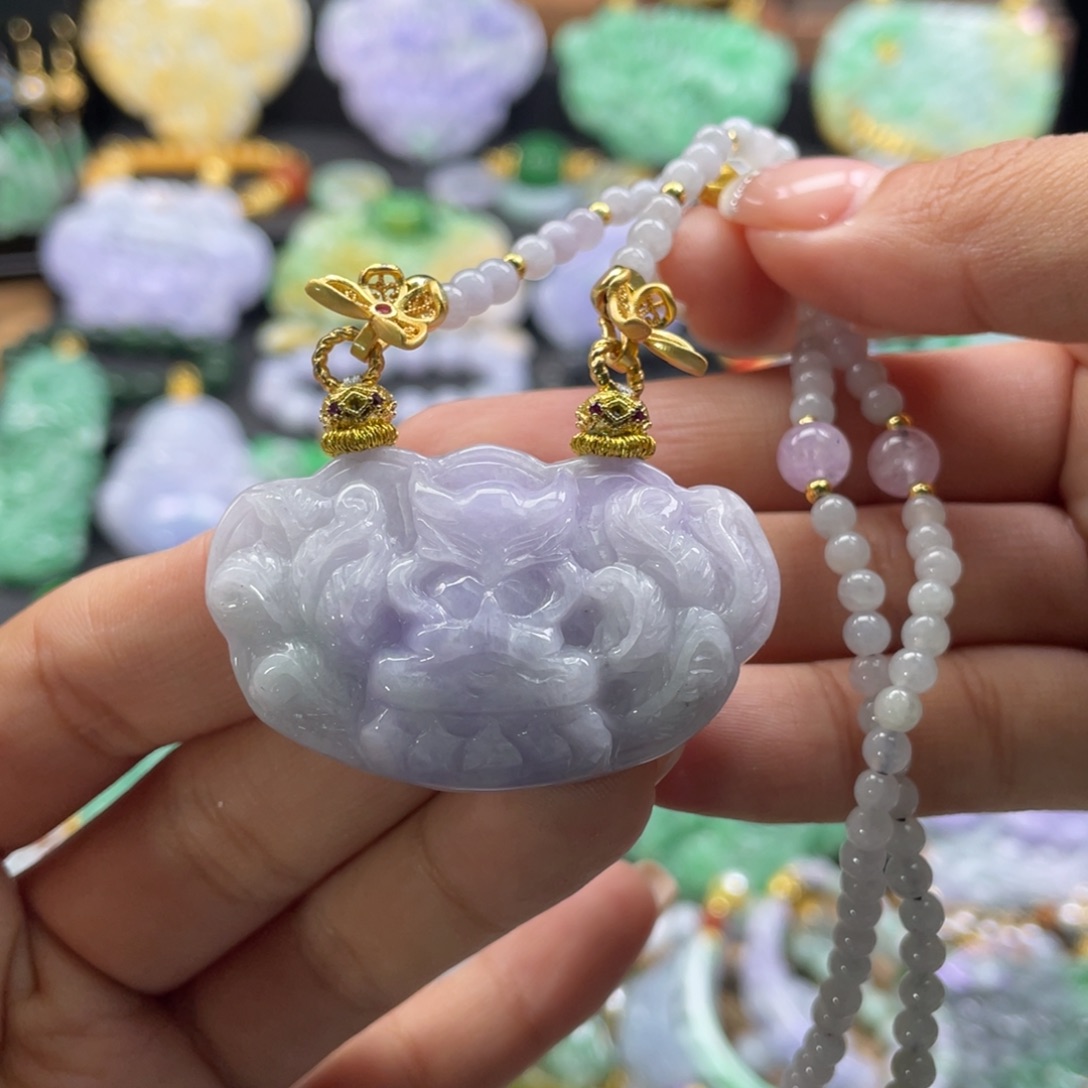 翡翠未镶嵌颈饰代编织