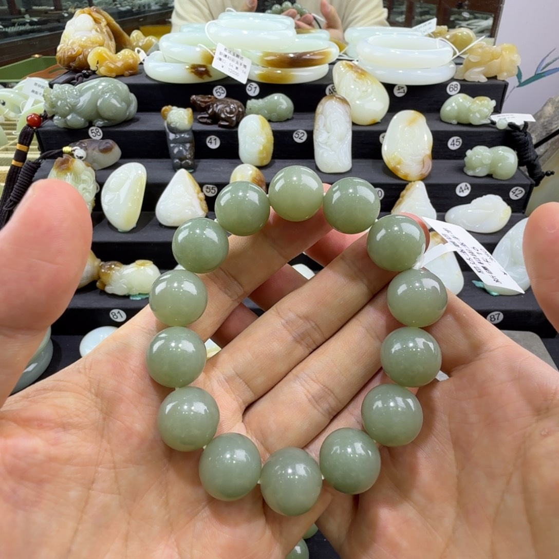 和田玉未镶嵌手串新疆和田玉手串卡16