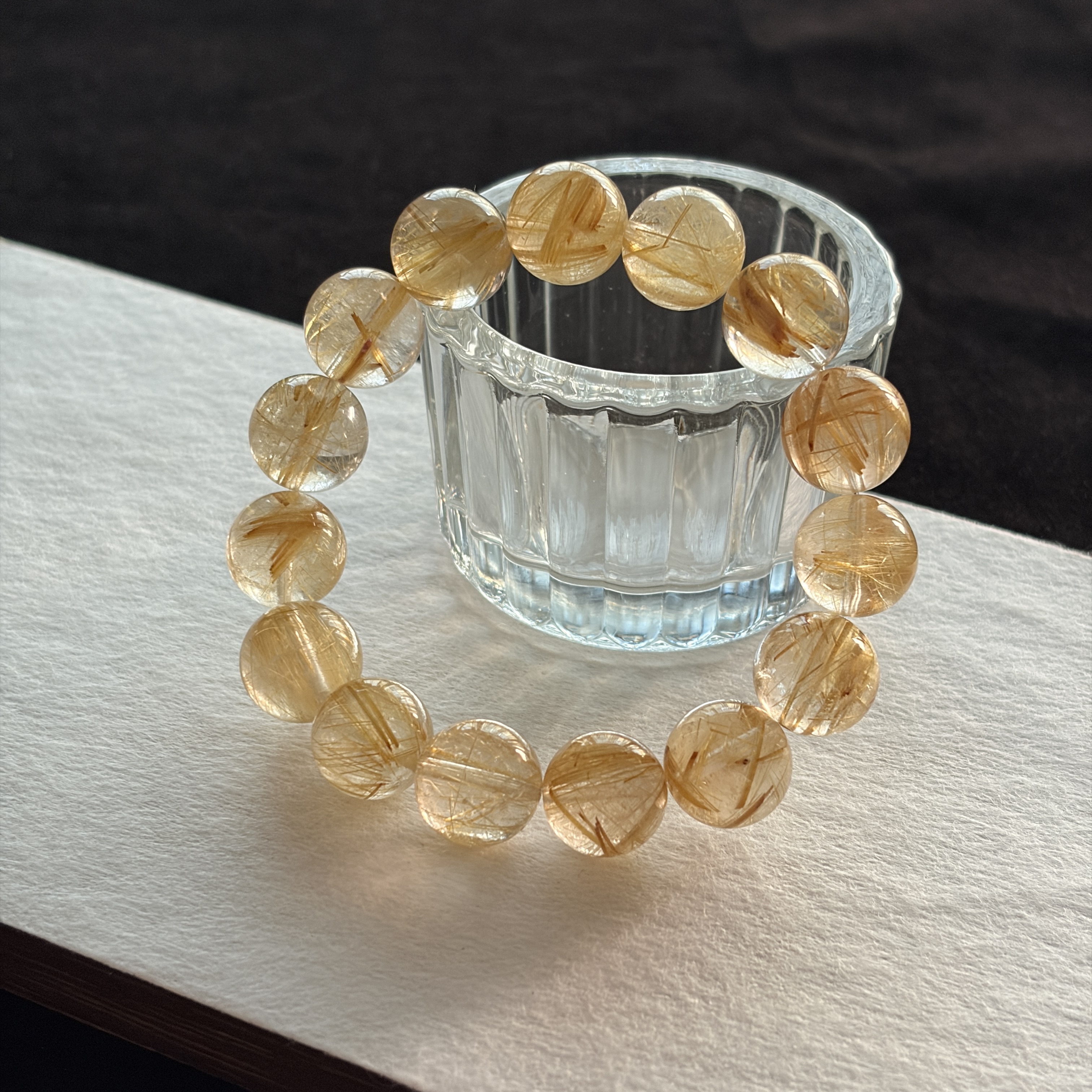 天然钛晶金发晶水晶手串 精挑级 一物一拍一检 所见即所得