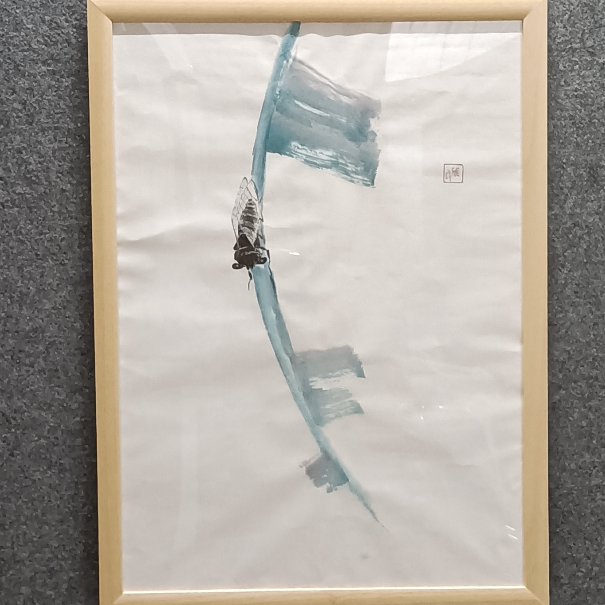 国画成宇手绘草虫《蝉》玄关客厅书房卧室餐厅一点七