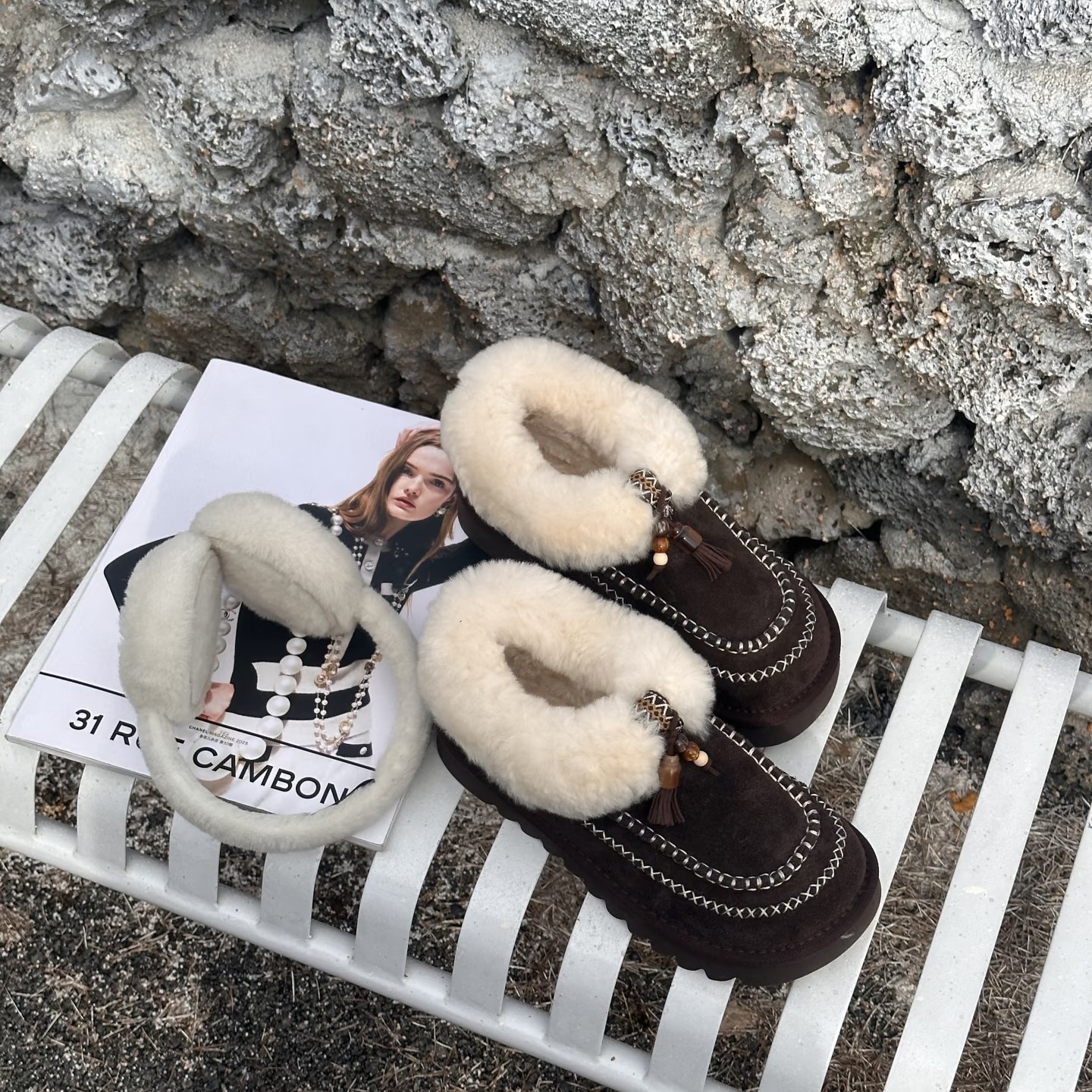 617-112新款厚底复古时尚雪地靴女冬季轻便毛毛加绒加厚短靴保