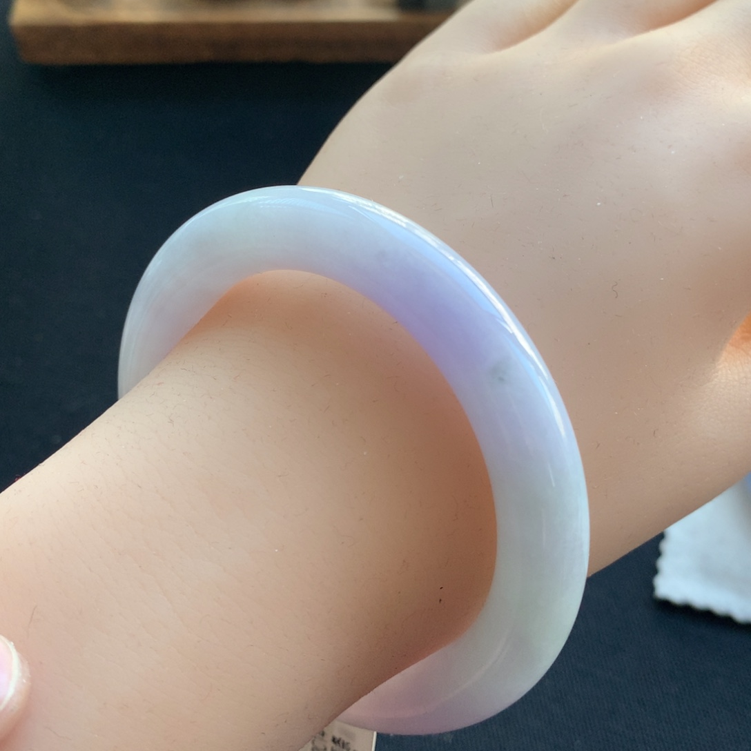 翡翠未镶嵌手镯15号54圆