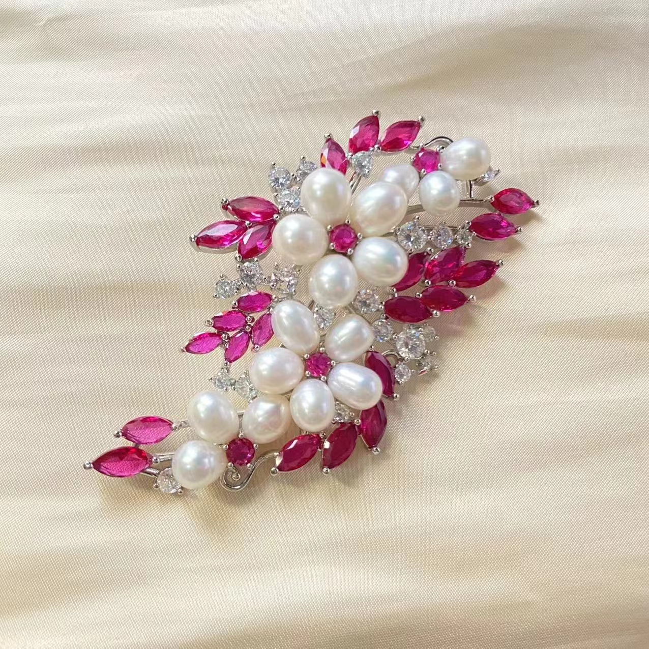 铜锆石胸针 A06 穗珠花韵麦穗胸针