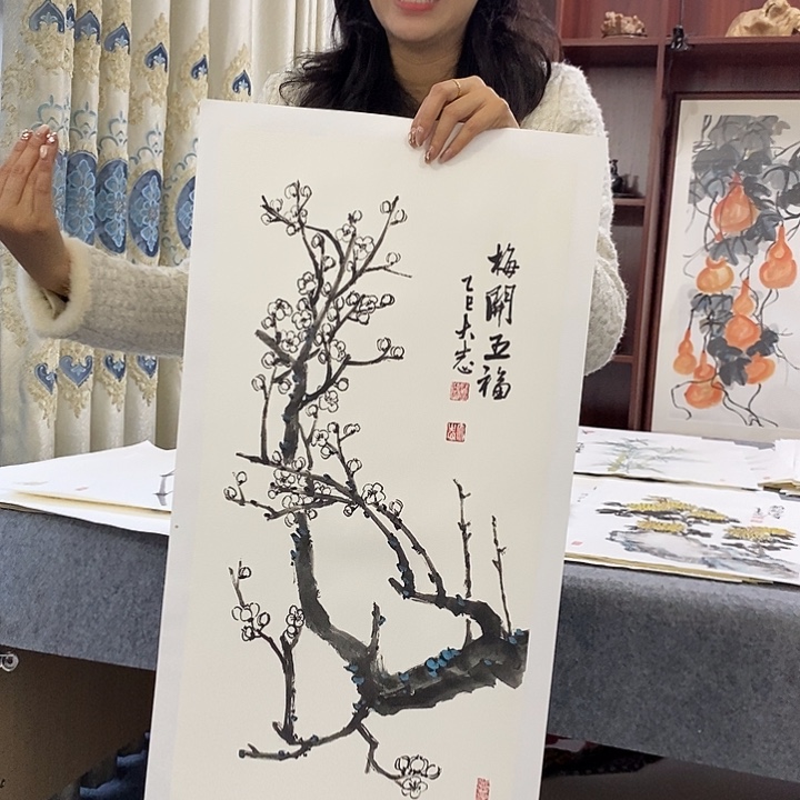 国画纯手绘国画写意作品34*68