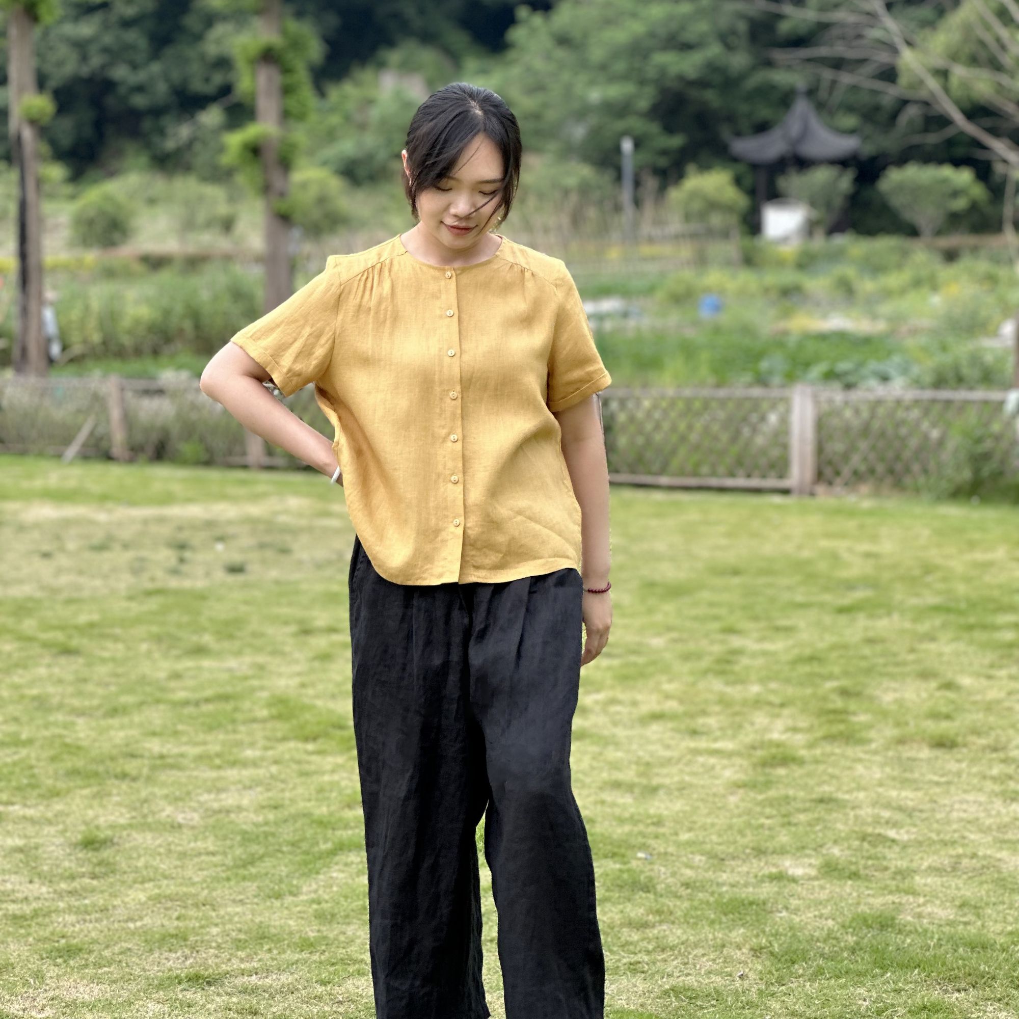 【麦穗】2025春夏100%汉麻短袖小衫休闲百搭简约