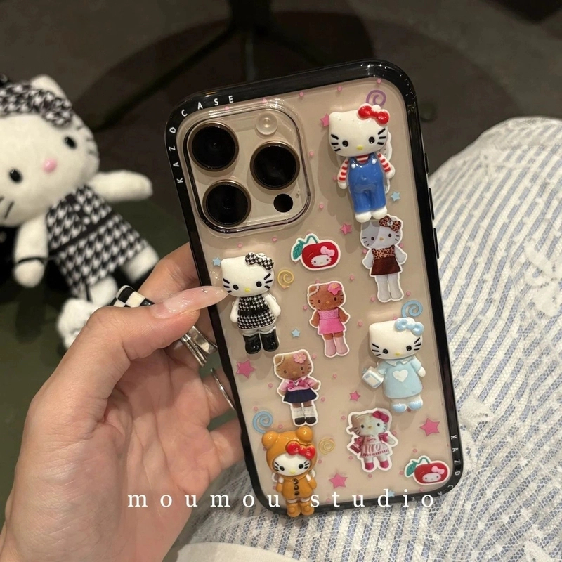 时髦可爱立体长腿猫咪适用iPhone16Promax手机壳苹果15保护套1413