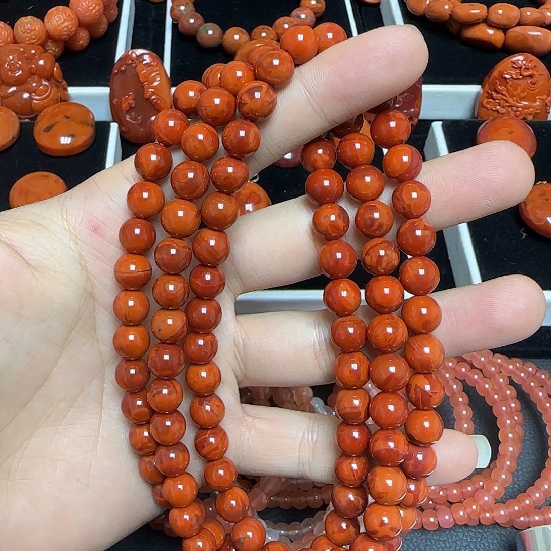 南红玛瑙未镶嵌手链