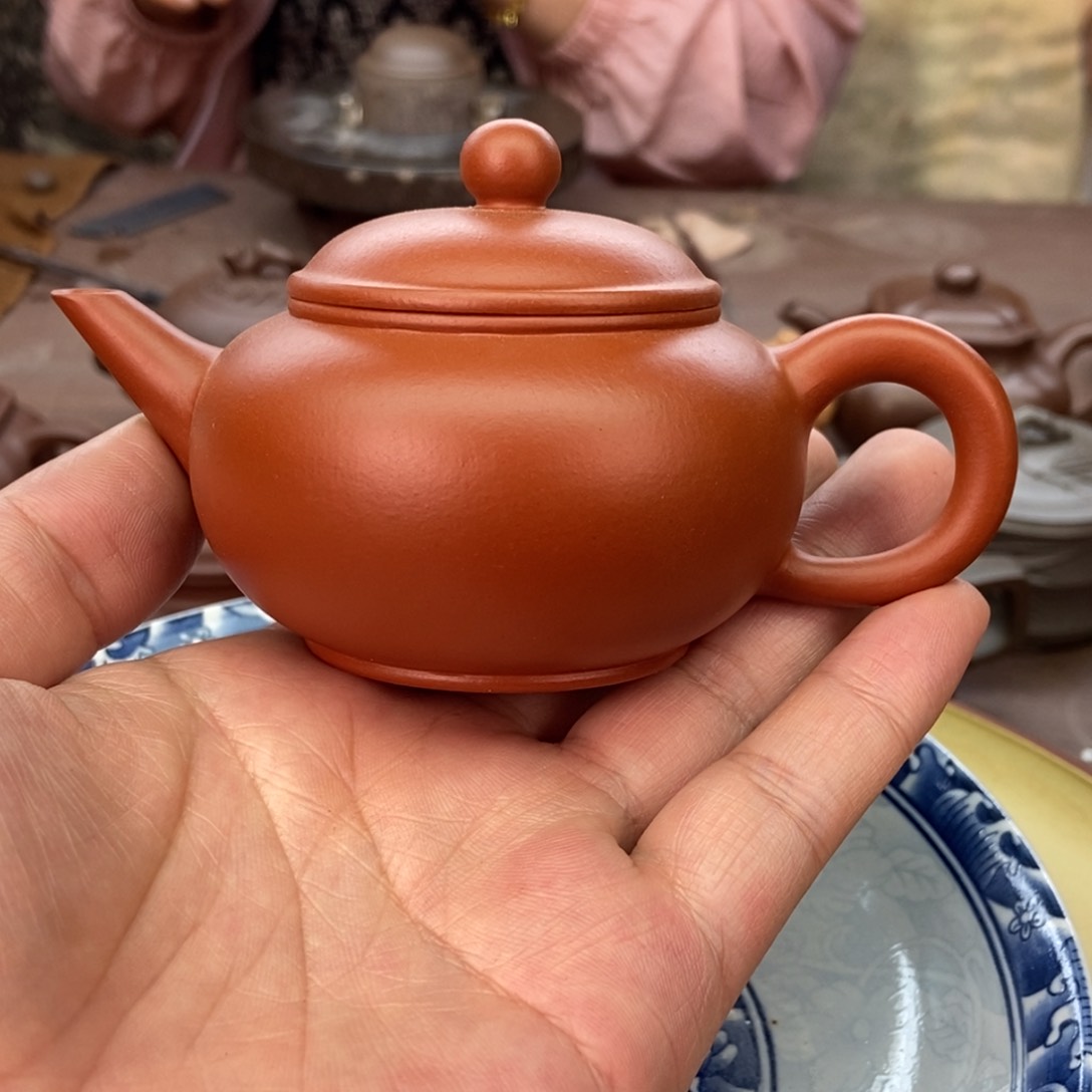 茶壶紫砂赵庄朱泥150容量宜兴紫砂壶