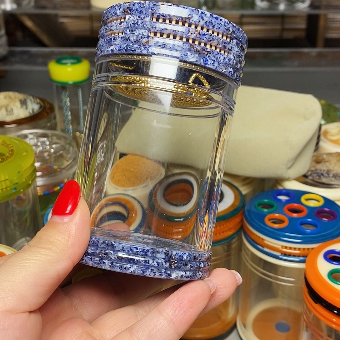 老谭七孔蓝青花蝈蝈罐