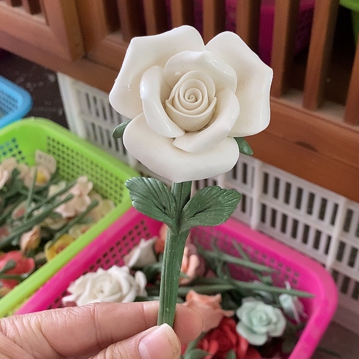 瓷片纯手工陶瓷花摆件