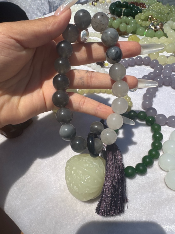 高端大气青花手持手串