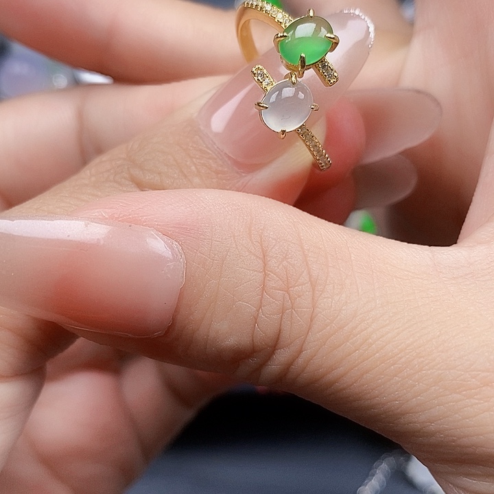 翡翠银S925镶嵌戒指