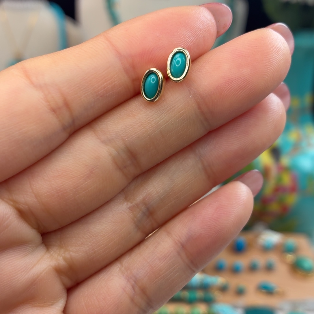 绿松石合金耳饰耳钉