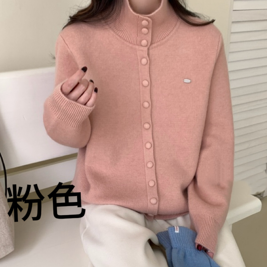 【自由秀】中领开衫加厚针织毛衣（衣长57厘米）25682