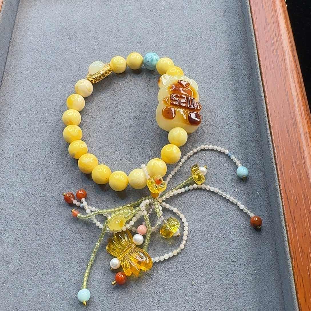 琥珀耳饰未镶嵌琥珀手串