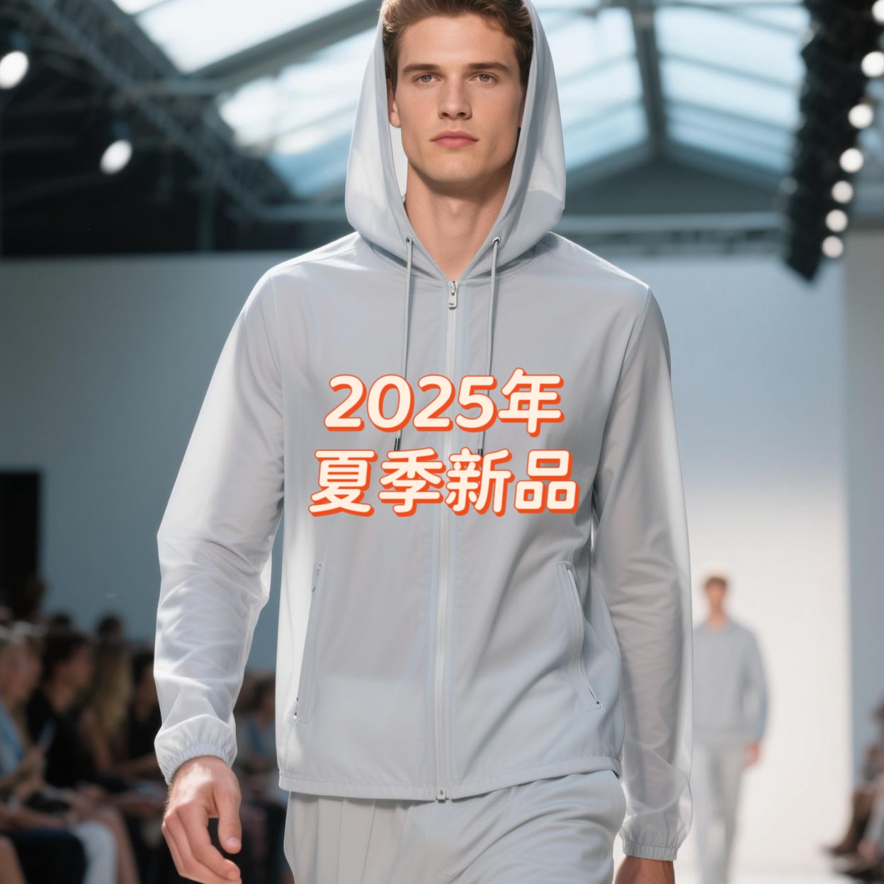 官方款号Mi【L-1076】夏季新款男士时尚透气百搭夹克防晒长袖外套