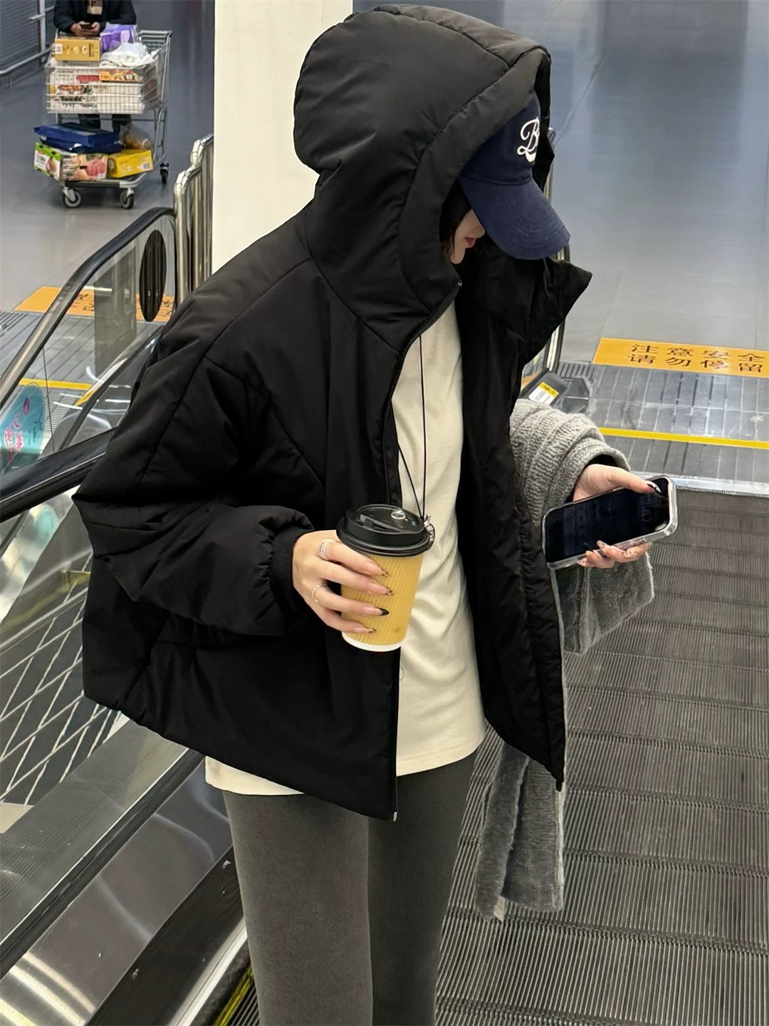 保暖常规常规款透气厚款连帽棉服韩版冬季百搭棉衣D508