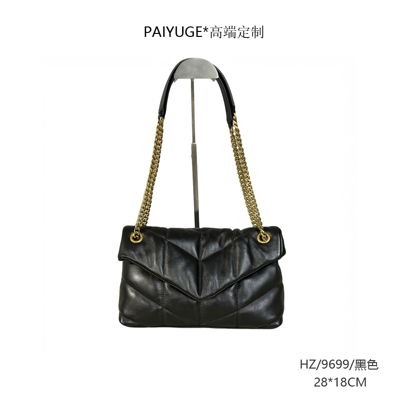 HZ/9699/黑色 高端定制时尚女士手提包单肩包斜挎包9699孤品