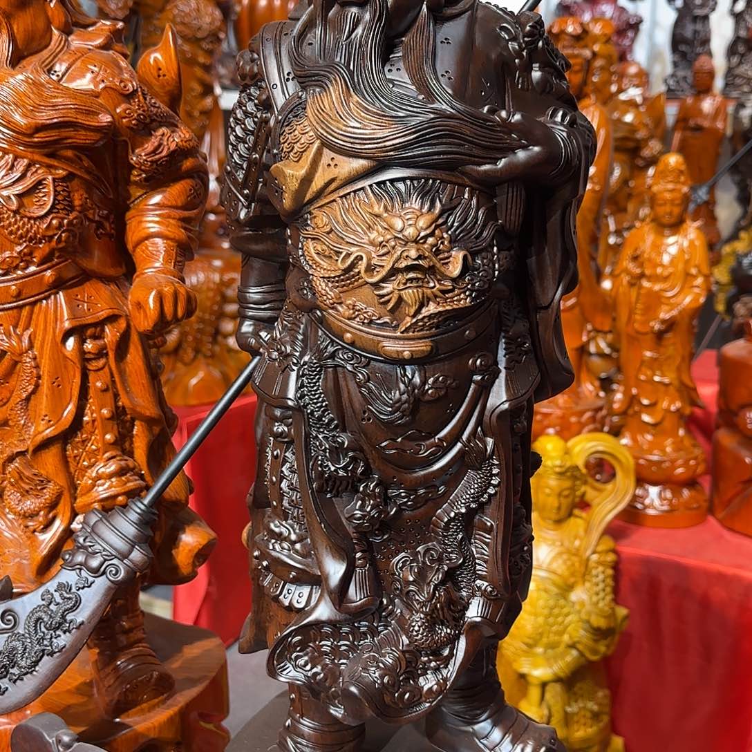 j***n木黑檀木横刀关二爷78公分