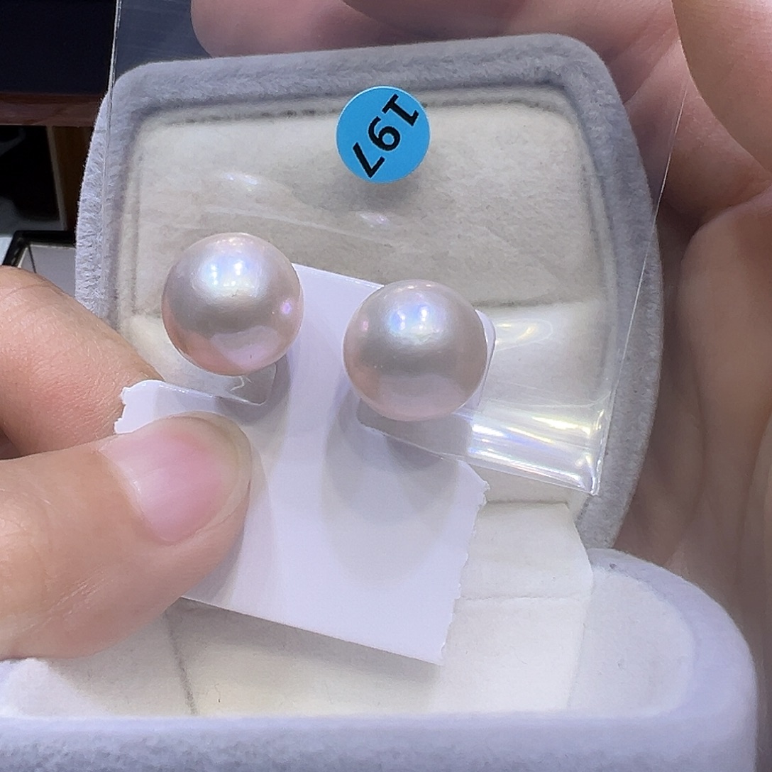 银S925镶嵌淡水珍珠耳饰