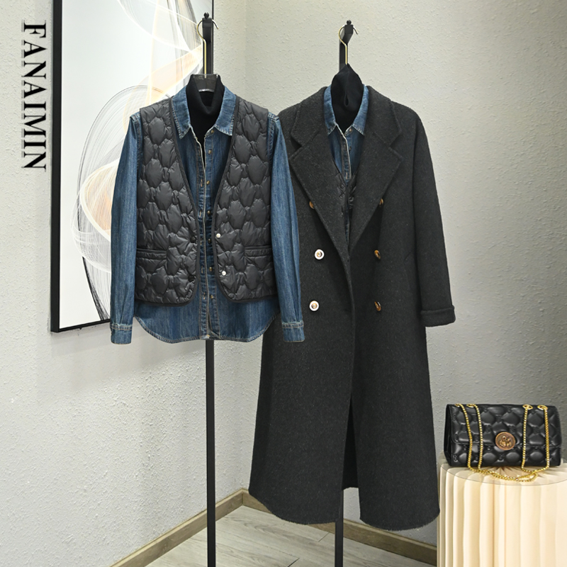 深v领羽绒马甲女90轻薄外穿时尚洋气内搭配大衣羽绒内胆叠穿伴侣