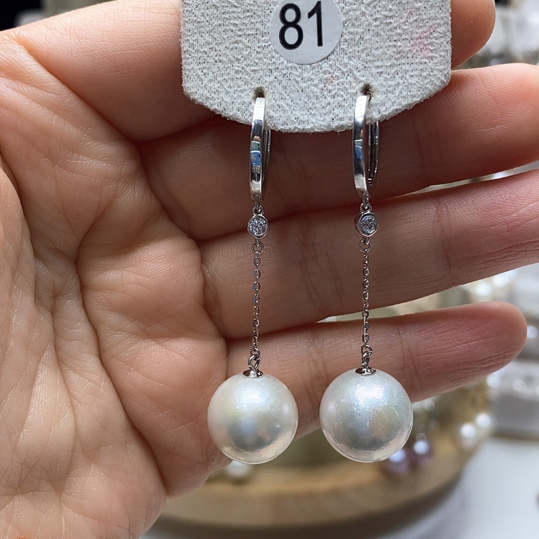 淡水珍珠耳饰银S925镶嵌
