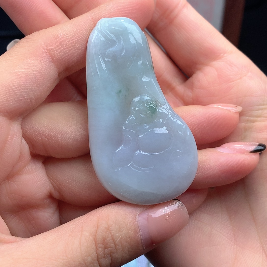 青****翡翠未镶嵌颈饰佛公