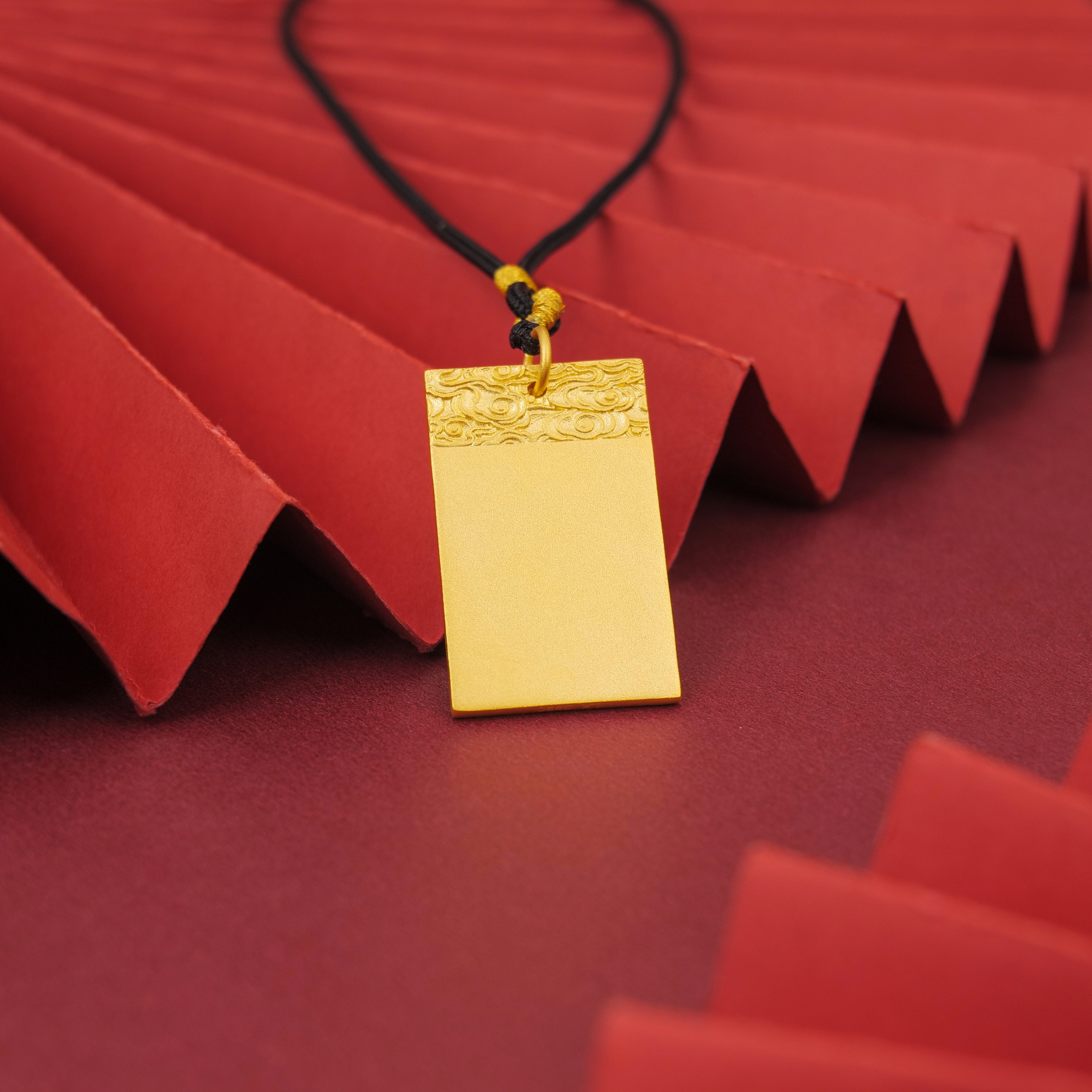 吊坠足银 祥云无事牌（L)复古