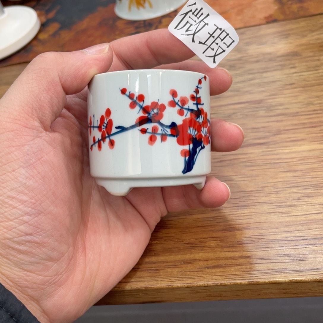 釉下手绘茶具微瑕