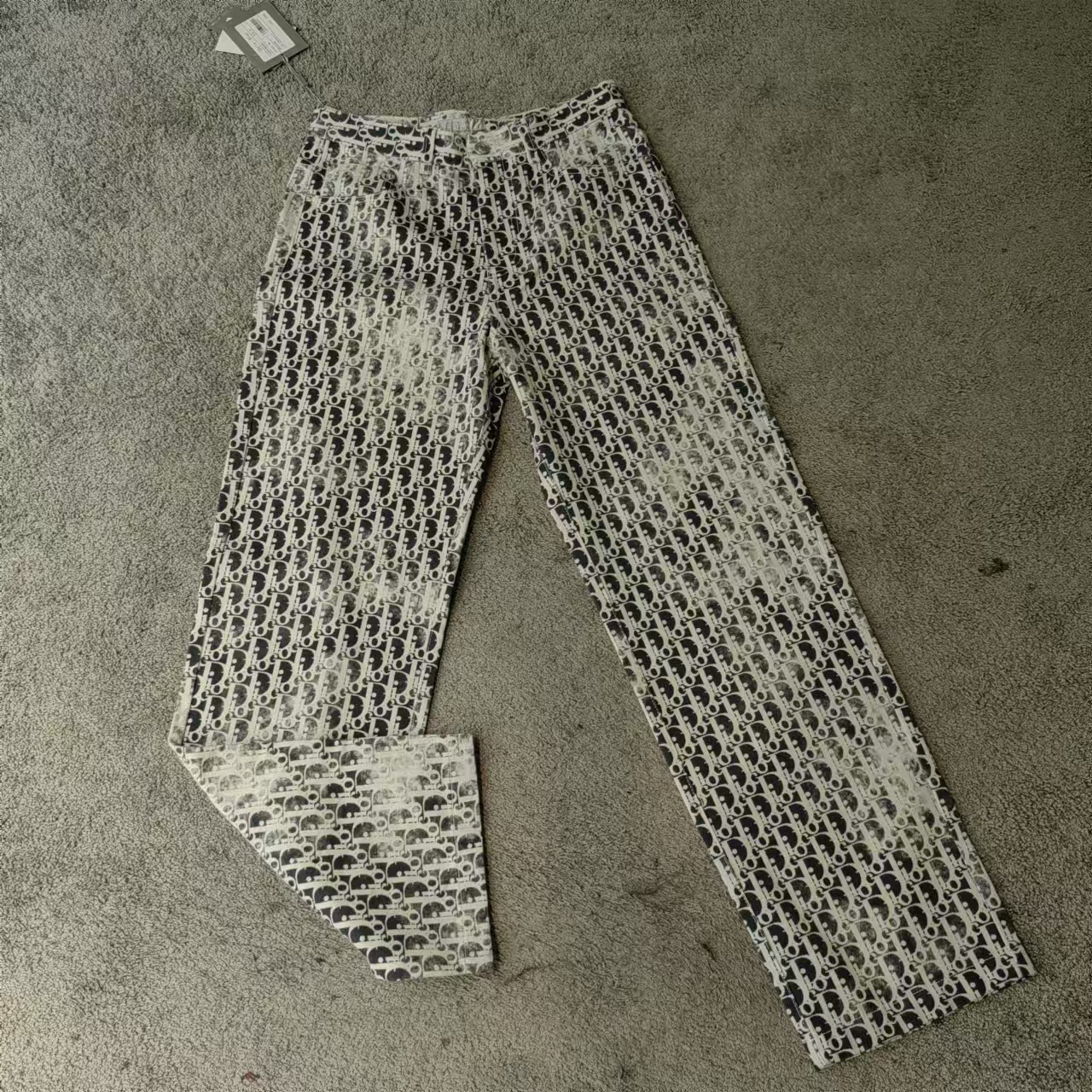 C.Dioc男士休闲时尚百搭老花休闲直筒宽松牛仔裤