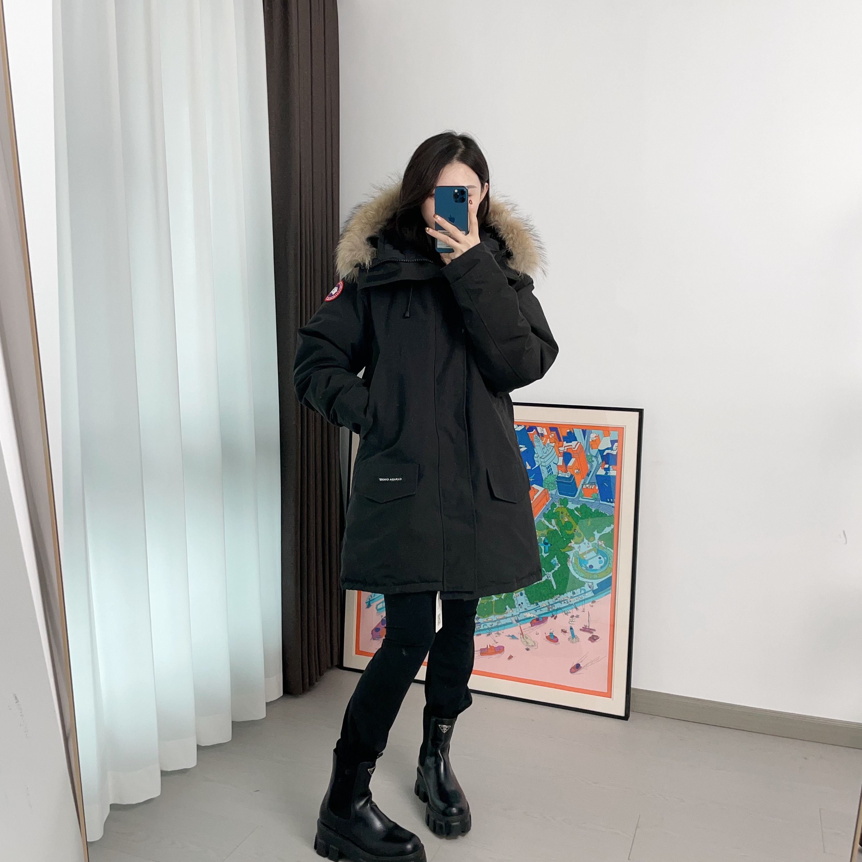 95新 CANADA GOOSE 长款羽绒服M码/251013ZJMFZ02