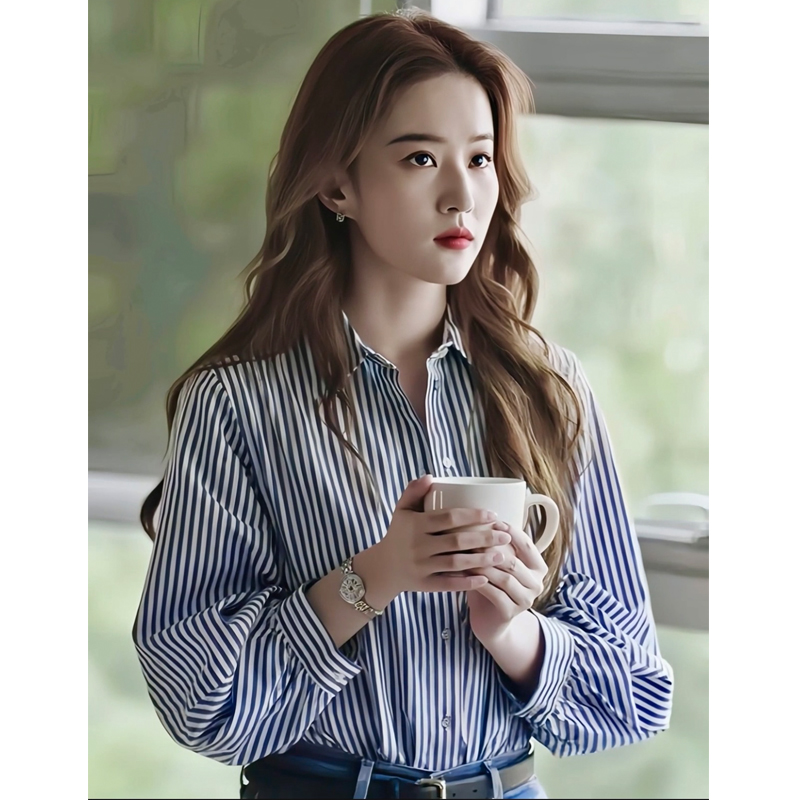百搭老钱风女装女款竖条纹衬衫外穿长袖高品质衬衣洋气减龄设计感