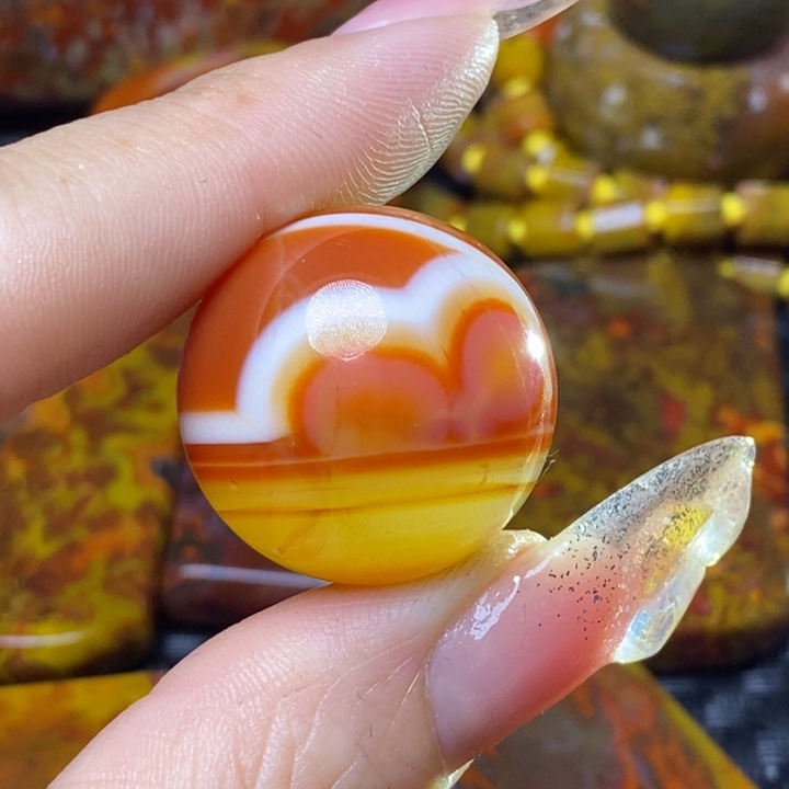 玛瑙/玉髓颈饰足银镀金镶嵌