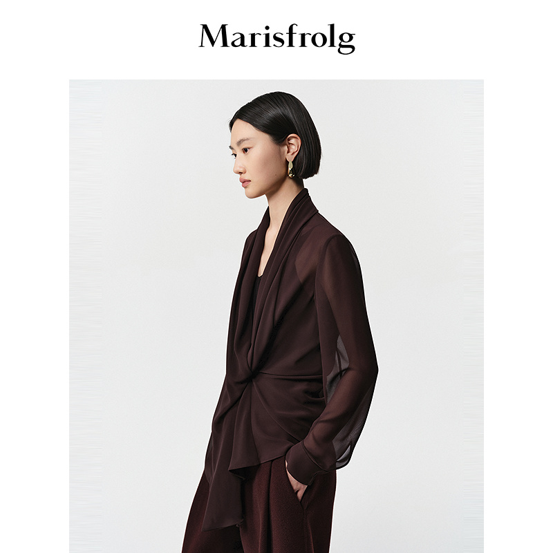 Marisfrolg玛丝菲尔25年新款百搭气质显瘦经典时髦衬衫A1FZ44579