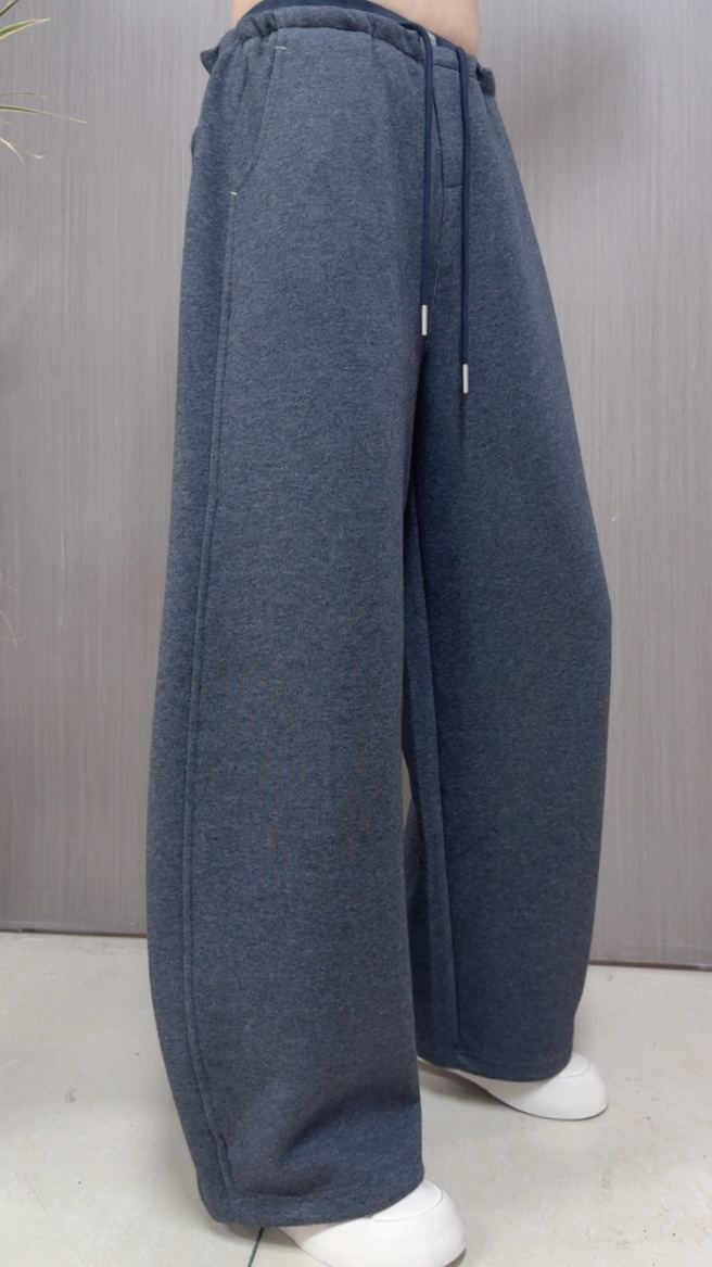 女士春秋窄版直筒阔腿裤显瘦休闲运动高腰长裤